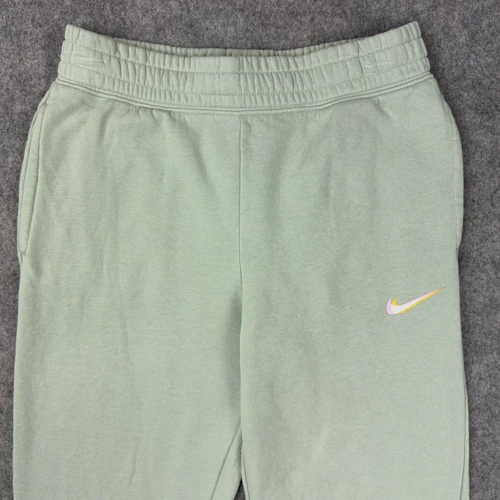 Nike Club Fleece Joggers Kids Large Sage Green Sweatpants Drawstring Swoosh Gym